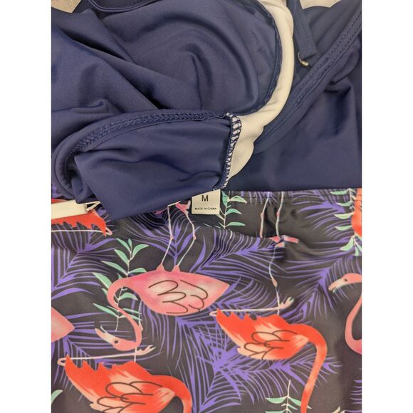 👙 Adisputent Navy Flounce Tankini High Waist Flamingo Swimsuit M - Picture 6 of 6